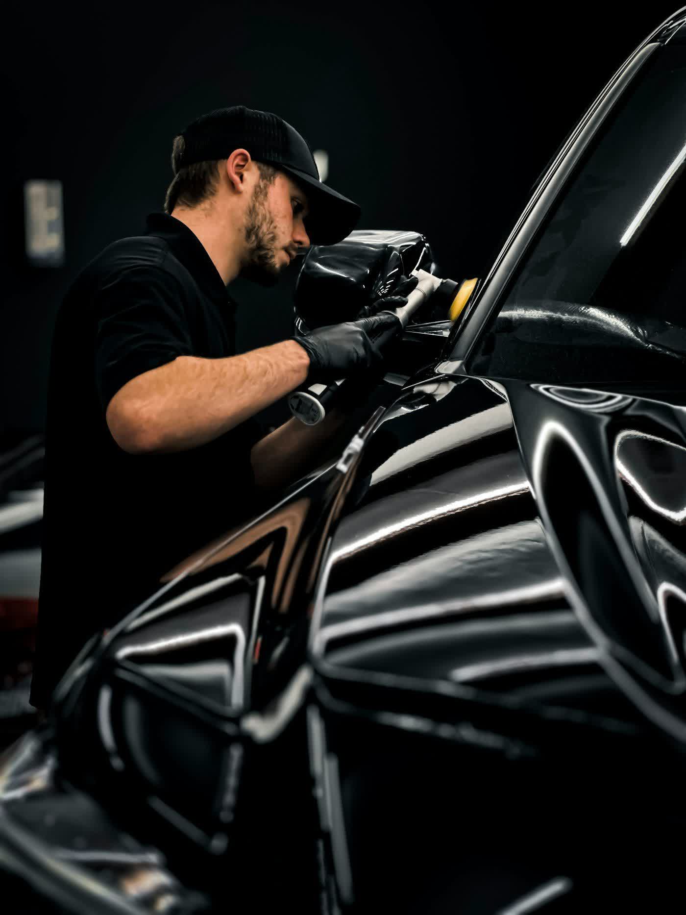 A front end wrapped in protection film