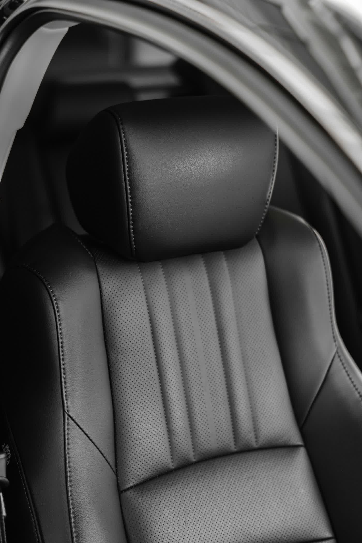 A cleaned and conditioned leather seat