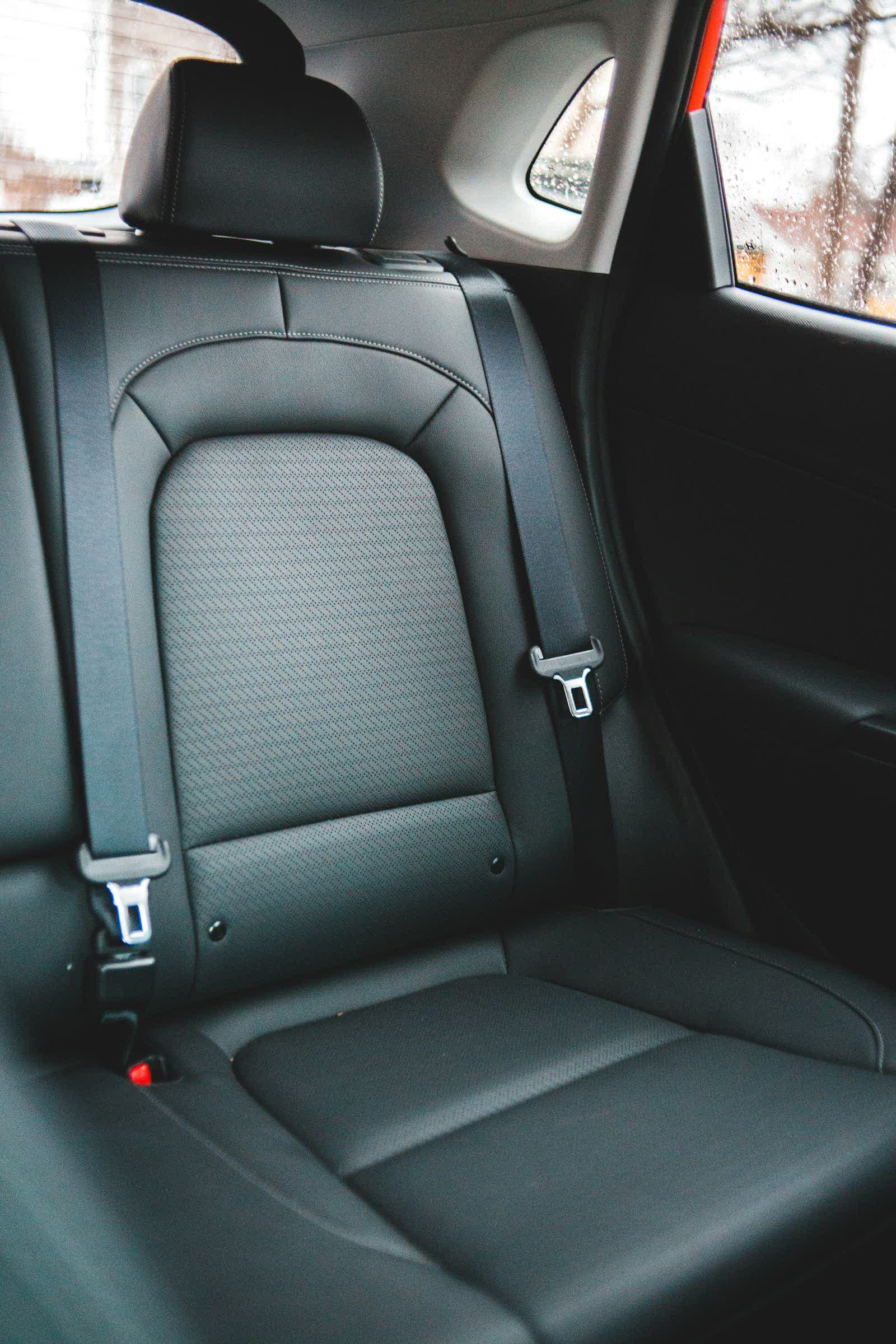 The rear seats of a car after a full extraction